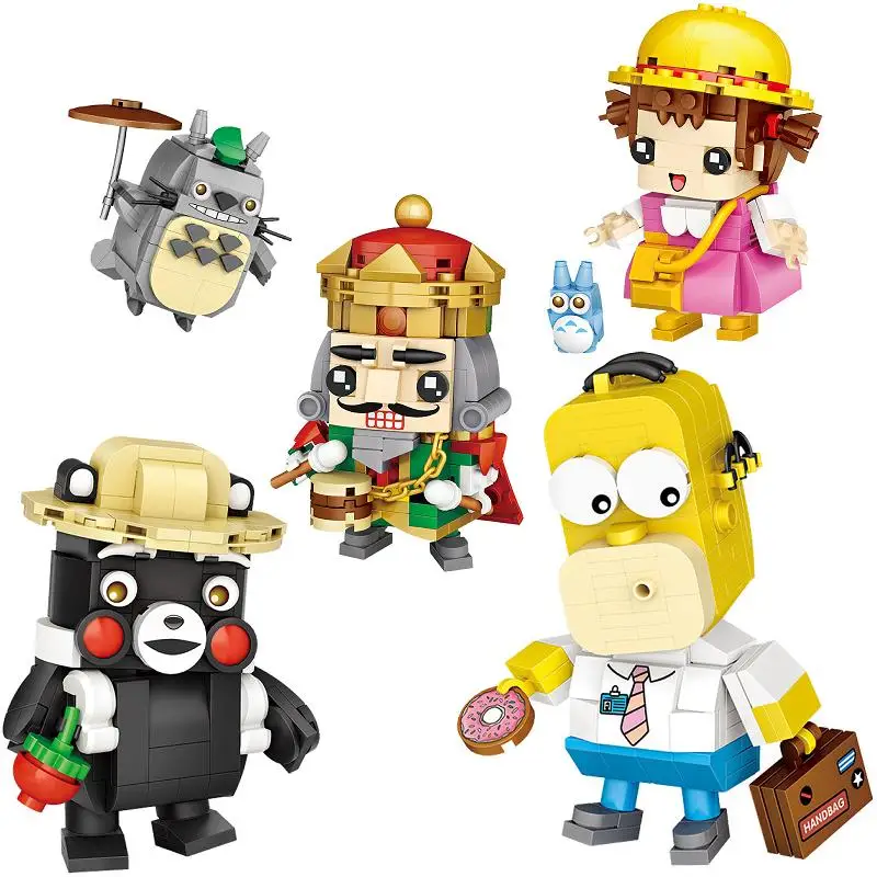 Мини Qute LOZ Новый Тоторо Кумамото медведь Щелкунчик король brickheadz пластиковые