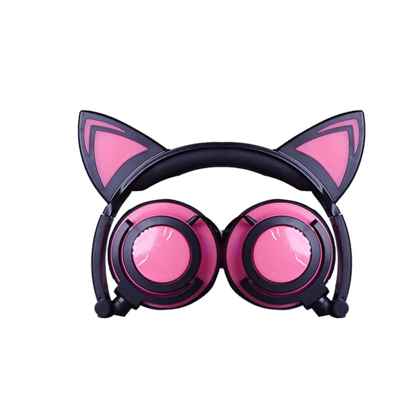 

New RGB Cat Ear Headphones Bass Noise Cancellation Adult Children Girl Headphones Christmas Gift Bracelet 3.5mm Plug Compatible