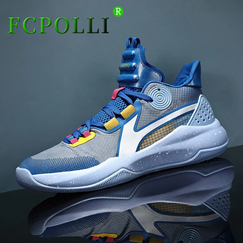 

Brand Designer Basketball Sneakers Male Black Blue Adult Basketball Boots Anti Slip Lady Basketball Trainers Lace Up Sport Shoes