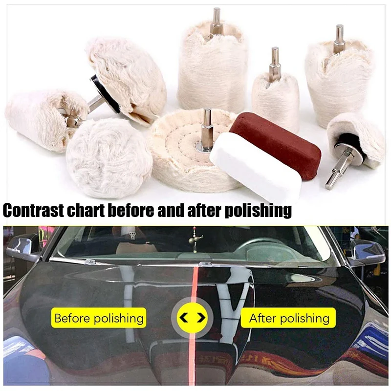 

16Pcs Polishing Wheels and Polishing Compounds Kit, Cone/Column/Mushroom/T Shape Wheel Grinding Head