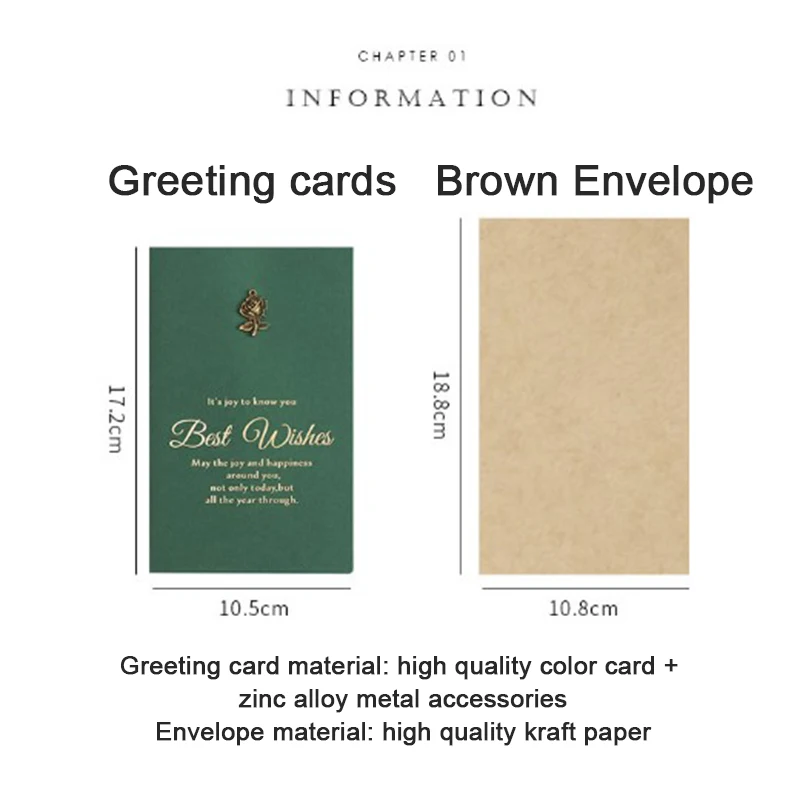 

2pcs Retro Metal Hand Made Thanksgiving Card Birthday Card Holiday Card Christmas And New Year Greeting Card