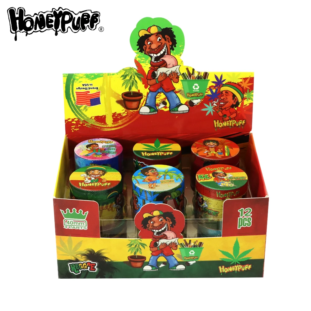 Мельница для табака и травы HONEYPUFF 40 мм 4 шт. из цинкового сплава серия с