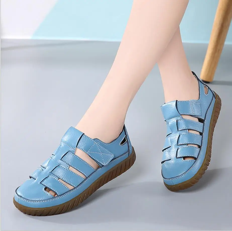 Сандалии оксфорды женские из натуральной кожи мягкие босоножки на плоской