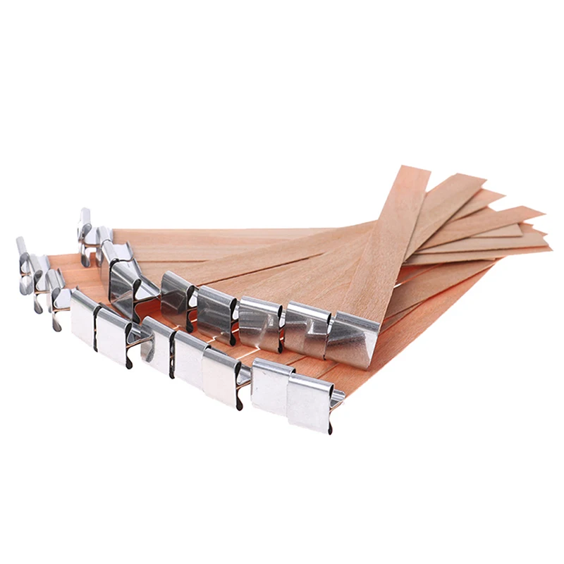 

9/13/15cm 20Pcs/lot Wooden Candles Wick With Sustainer Tab Candle Wick Core For Candle Making Supply Soy