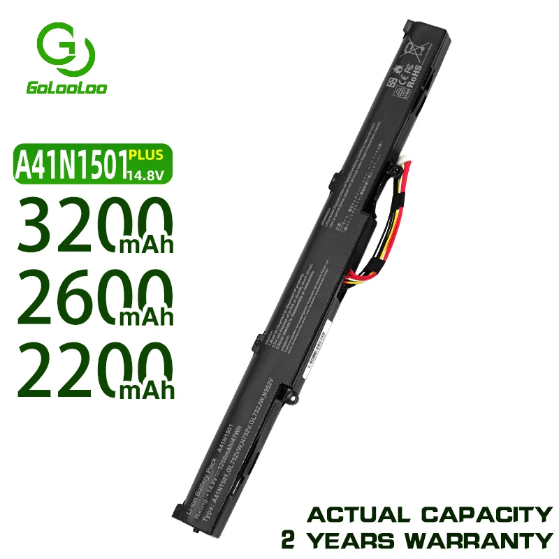 

Golooloo A41N1501 Laptop Battery for ASUS GL752JW GL752 GL752VL GL752VW N552 N552V N552VW N752 N752V N752VW N752VX A41LK9H
