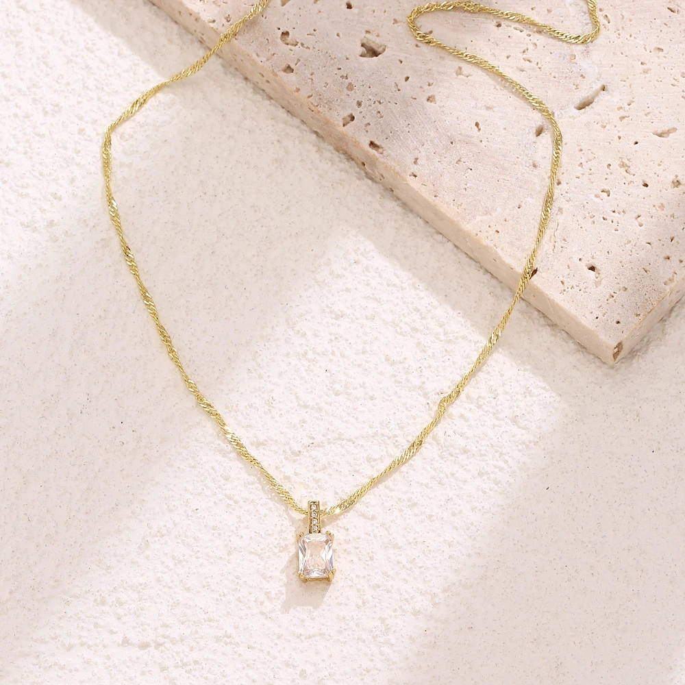 Ожерелье для помолвки предназначено женщин ожерелье золотого цвета квадратный