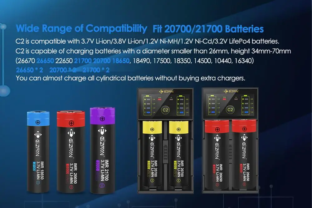 Elan Eizfan C2 Универсальное зарядное устройство 2 слота 5 в 1A usb led Интеллектуальный