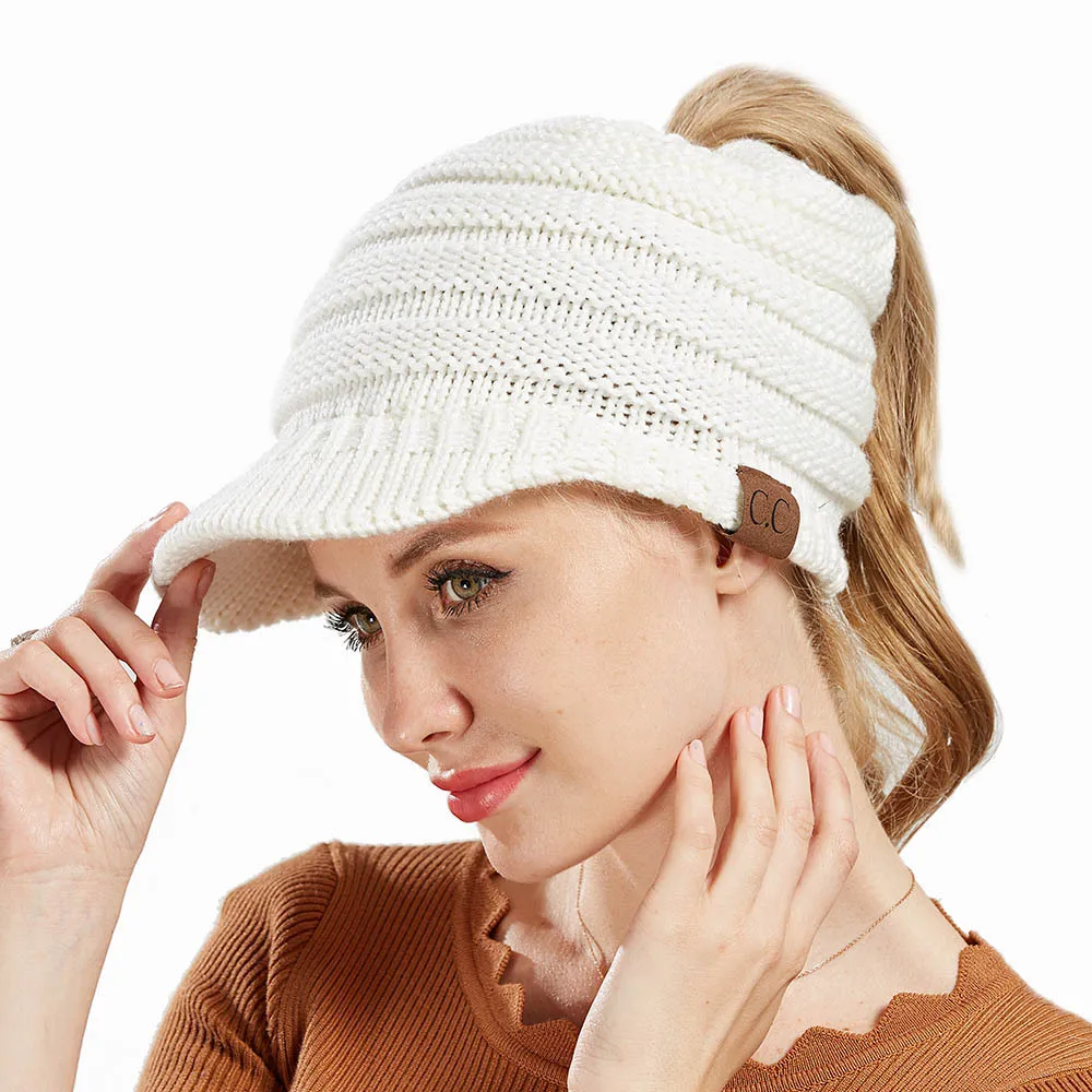 2020 Новинка теплая осенняя и зимняя хлопковая шерстяная вязаная шапка с козырьком