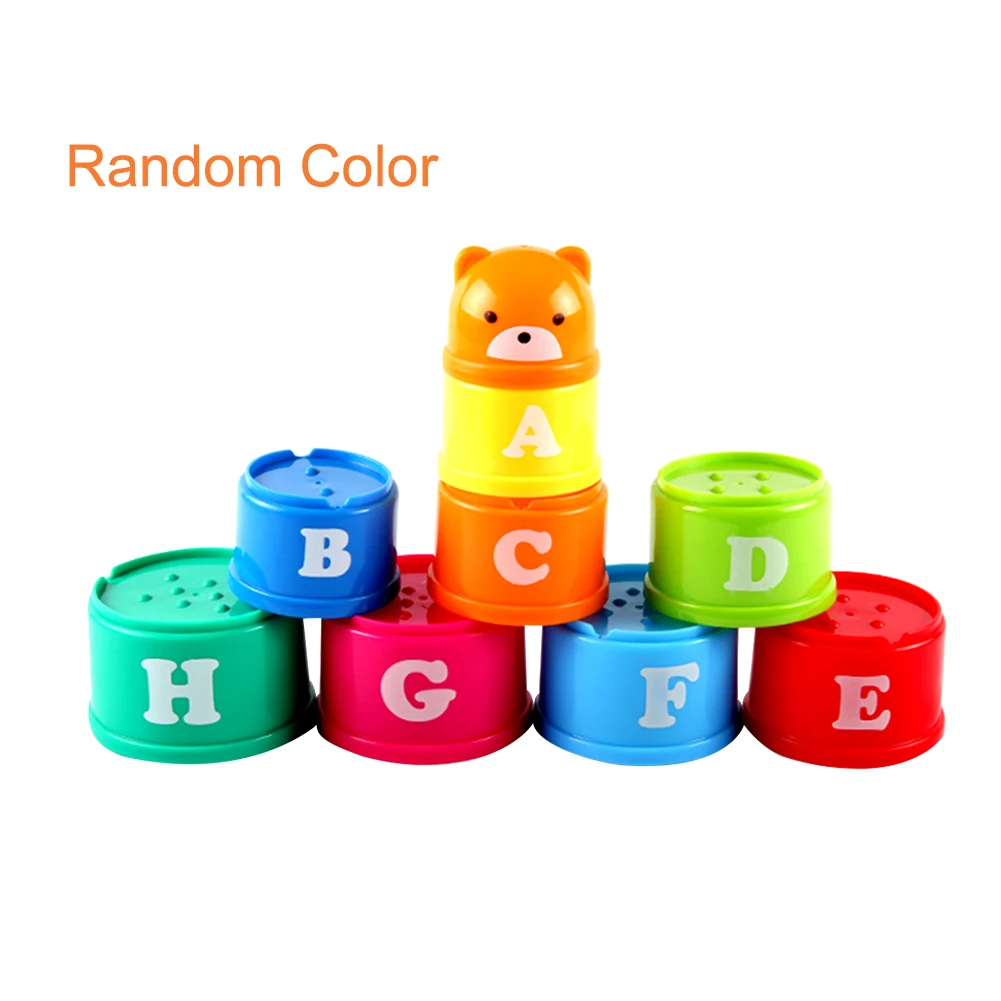 

9pcs Boy Girl 2-3 Years Old Toddlers Toy Plastic Home Early Educational Training Kids Gift Stacking Cup Hands Eyes Coordination