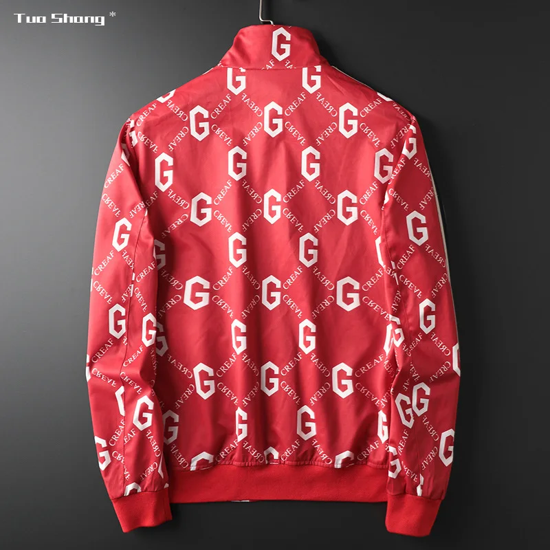 Куртка мужская с надписью модная повседневная красная уличная одежда Свободное