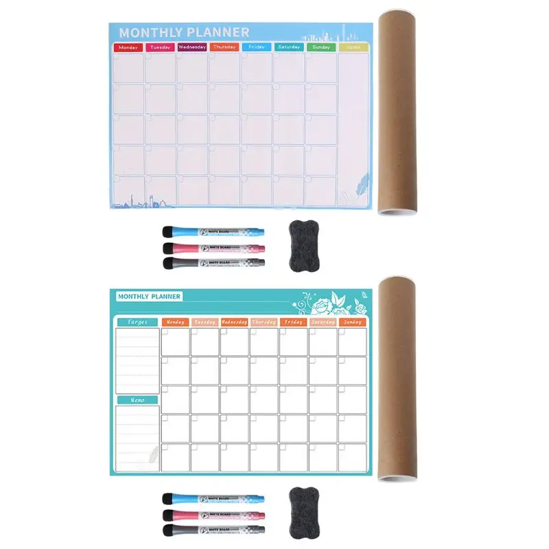 

A3 Monthly Planner Magnetic Whiteboard Fridge Magnets Drawing Message Board Memo