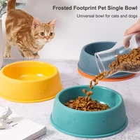 pet single bowl pp frosted footprint puppy drinker feeder catdog food bowls lightweight non slip feeding dish pets accessories