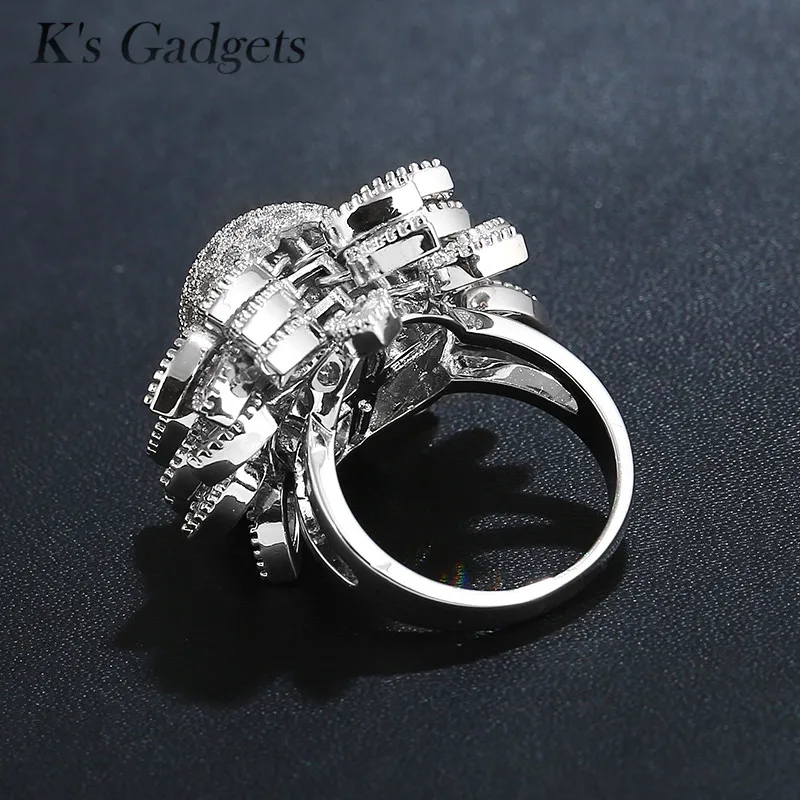 K's Gadgets кольцо с большим австрийским кристаллом кубическим цирконием для женщин