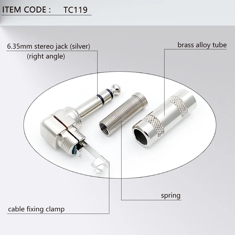 10 stücke 14 rechtwinklig stecker 6 ecken mit frühling 635mm männlichen stereo stecker anschluss 63 mm jack stecker für elektr