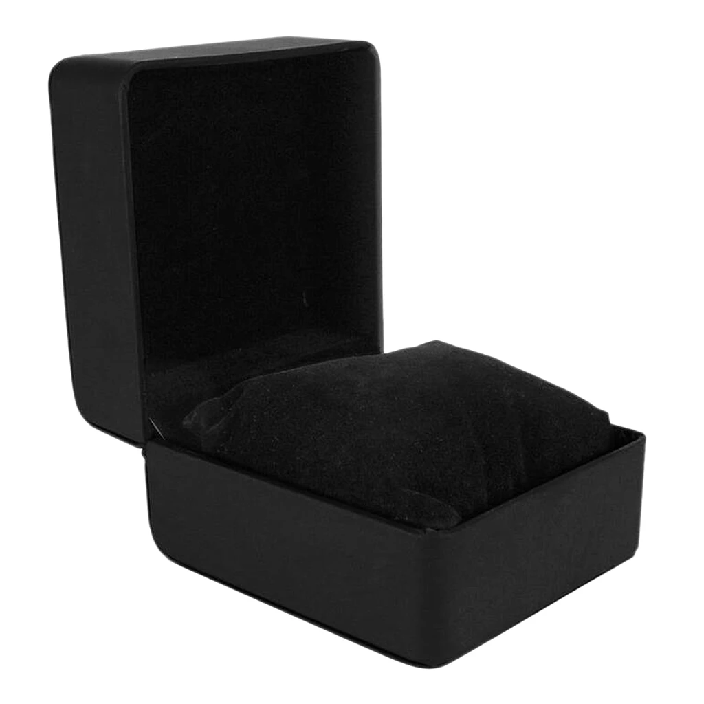 Квадратная черная коробка из искусственной кожи для хранения наручных часов 10x10x7