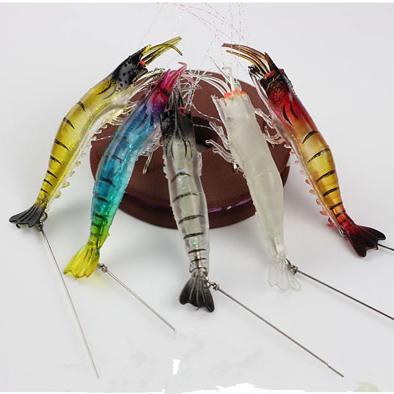 

5 Simulation Shrimp Bionic Soft Bait Bamboo Shrimp Soft Insect Sea Fishing Official Hanging Shrimp Perch Black Fish Fake Bait