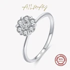 Ailmay 100% Стерлинговое Серебро 925 пробы, классическое простое яркое серебряное ювелирное изделие с фианитами для женщин