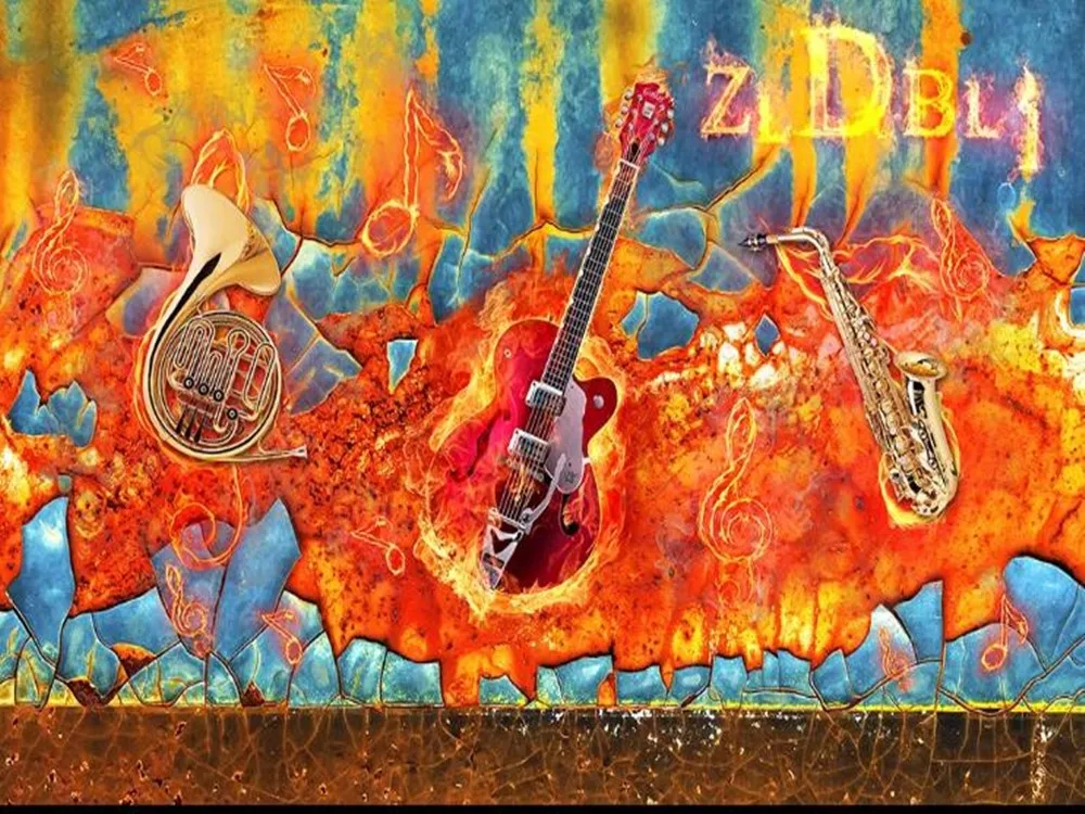 Милфи пользовательские 3D рок музыка Ретро фоновые обои роспись|Обои| |