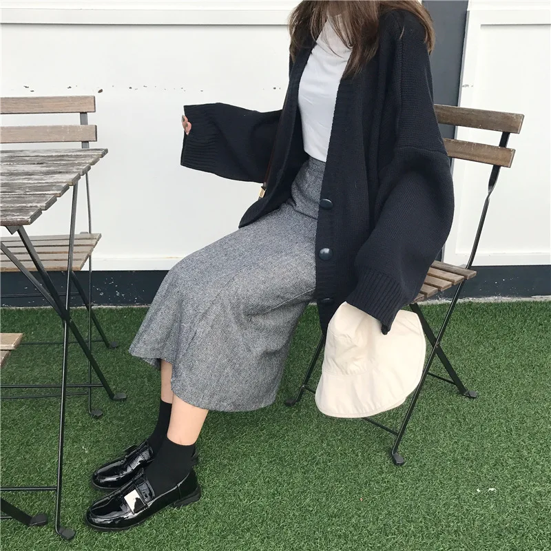 Knitted Cardigan Women's 2020 New Korean-Style Lazy Wind All-match Retro Loose and Plus-sized SOFT Sweater Coat |