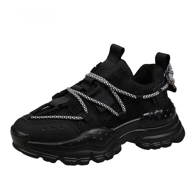 

WDHKUN 2021 Women Chunky Sneakers Vulcanize Shoes Korean Fashion New Female Black White Platform Thick Sole Casual Woman Shoe