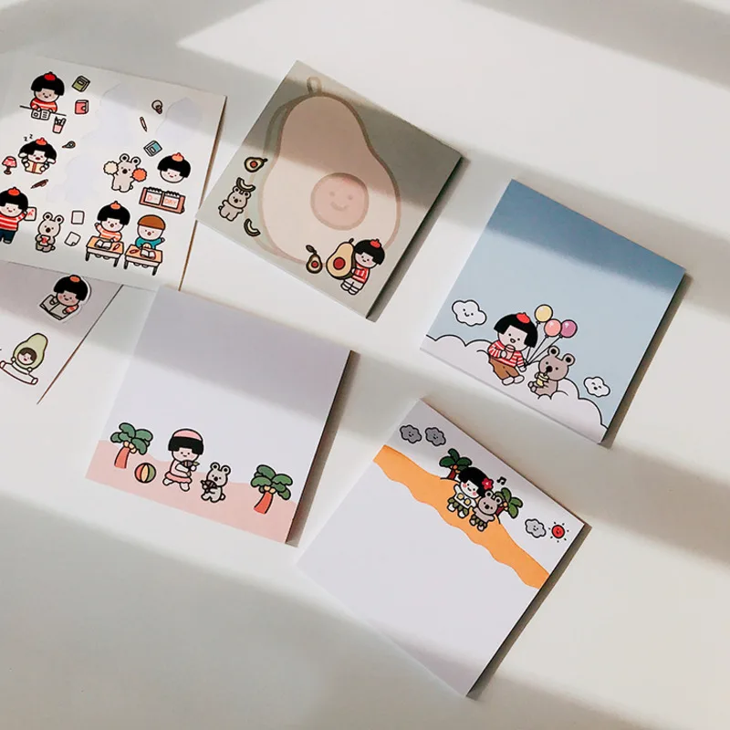 50 листов мультфильм Тетрадь Non блокнот для заметок на клейкой основе в сдержанном