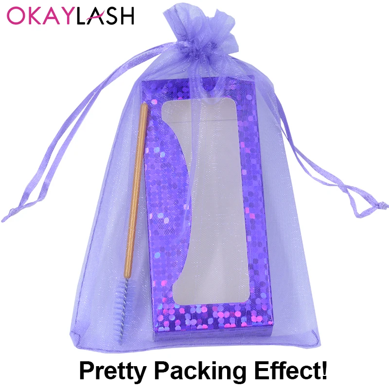Упаковка для ресниц OKAYLASH набор из органзы на шнурке сумка искусственных оптовая