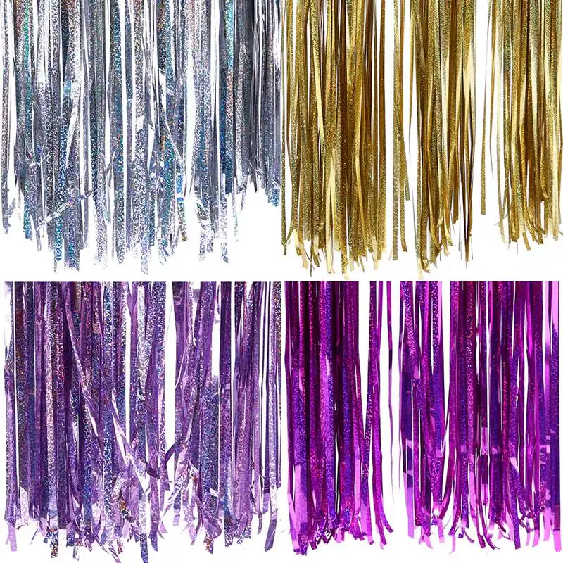 1*3 м лазерный дождь шелковая кисточка украшение для свадебной вечеринки дня