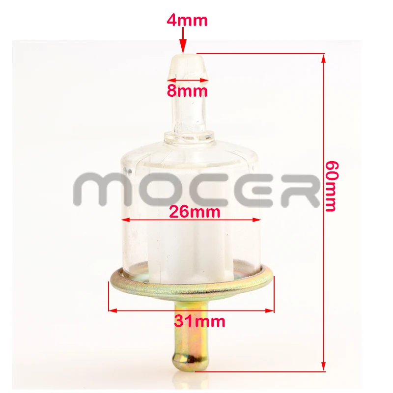 

8 Pcs Universal Motorcycle Petrol Gas Oil Fuel Line Filter 5/16" 8mm Pit Dirt Bike ATV Go Kart Bronze Metal Cover