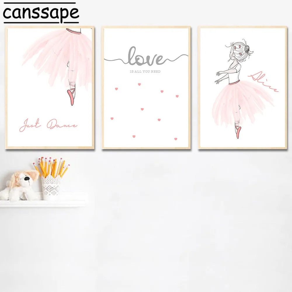 Детская Wall Art Плакаты картина с балериной и принтом балерины для девочек