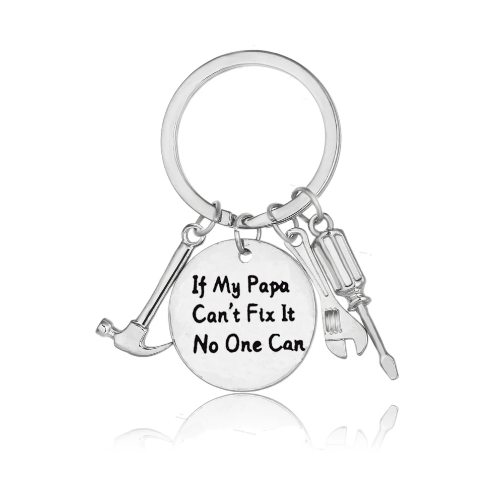 

12PC If My Papa Can't Fix It No One Can Keyrings Hammer Screwdriver Wrench Charm Pendant Keychain Dad Father's Day Gifts Jewelry