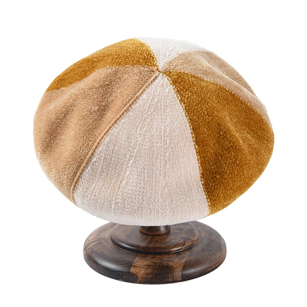 KLV женская элегантная теплая винтажная Кепка с куполом модная восьмиугольная