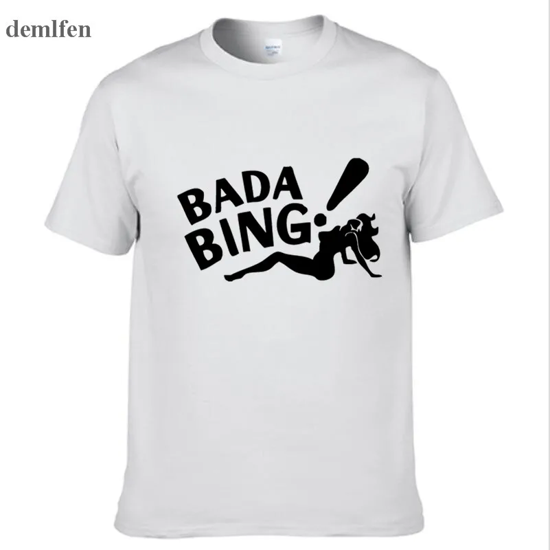 Sopranos Bada Bing, модные мужские футболки, короткий рукав, хлопок, белые футболки, мужские топы, футболки, одежда
