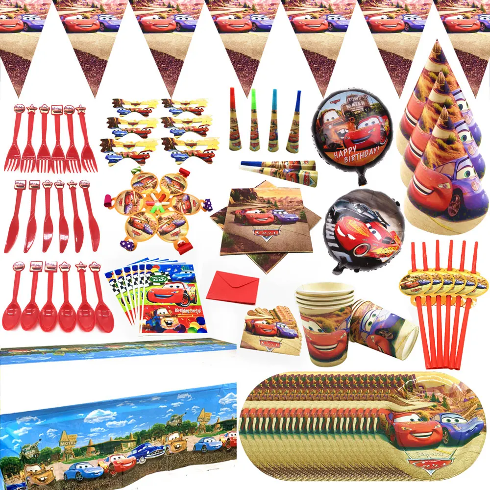 Диснеевские тарелки Молния Маккуин аксессуары для вечевечерние одноразовая