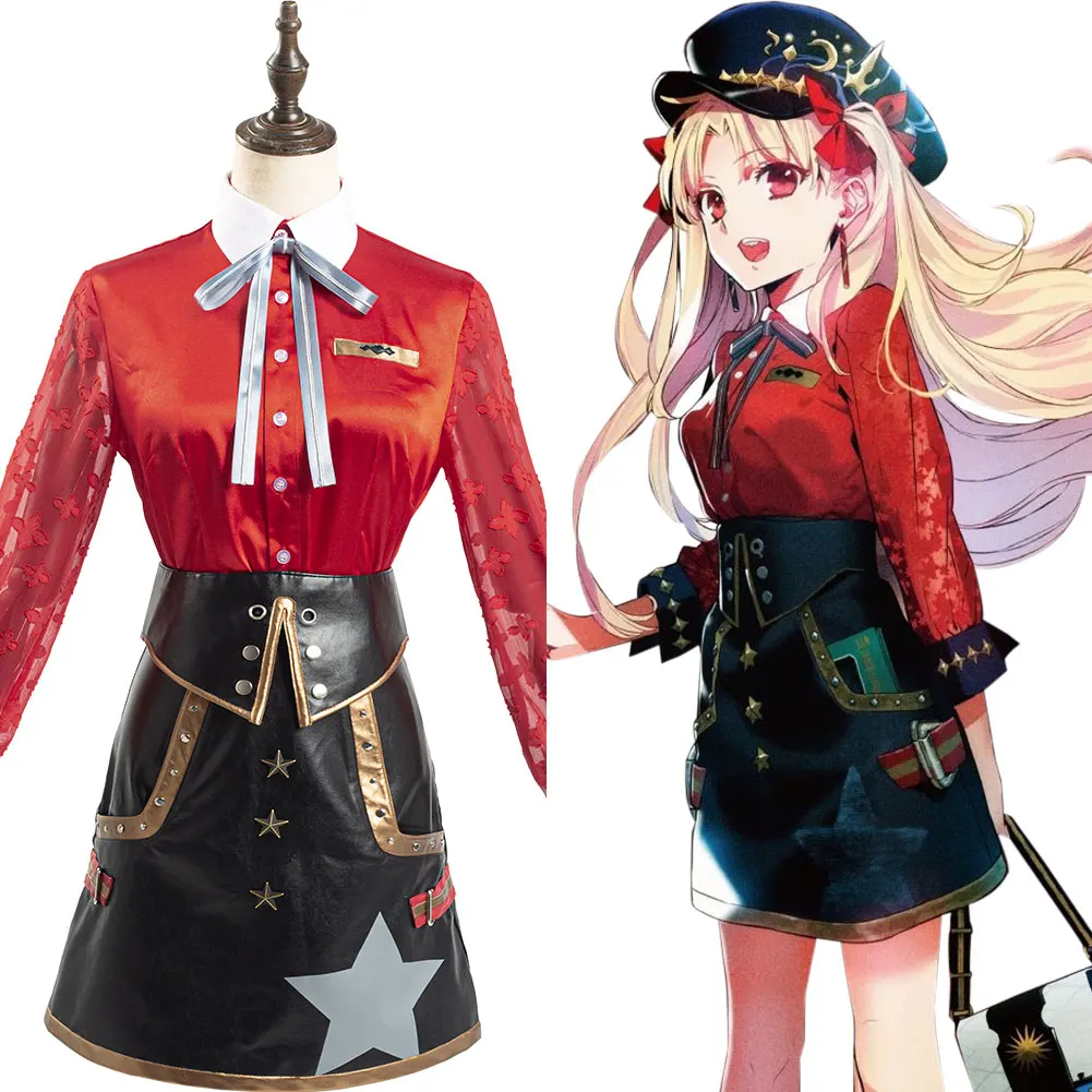 FGO Fate Grand Order Ereshkigal Косплей Костюм для взрослых женщин красная рубашка юбка