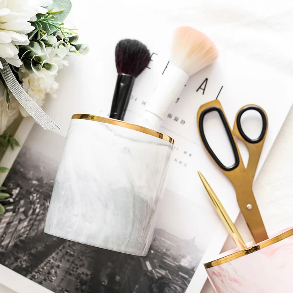 Скандинавский мраморный контейнер для хранения кистей макияжа керамических