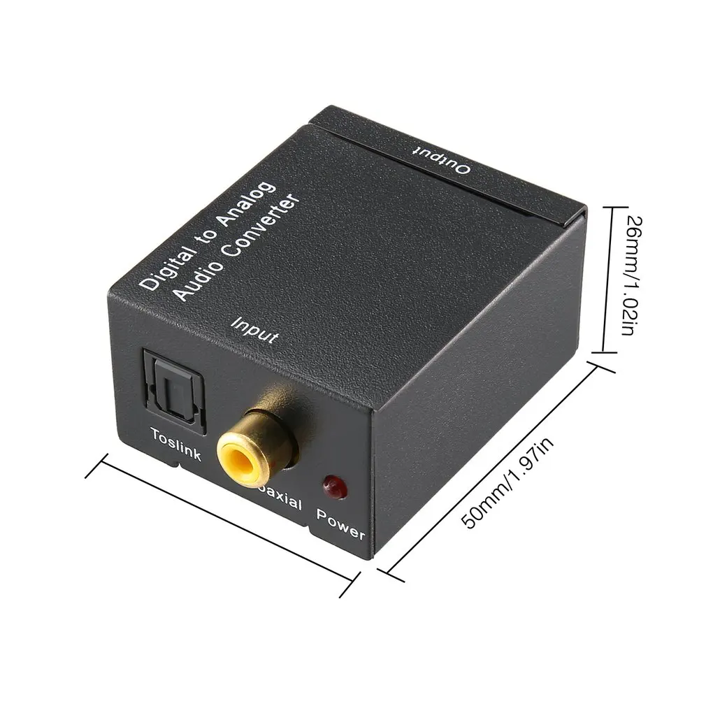 

Digital Optical Coaxial Toslink Signal to Analog Audio Converter Adapter RCA Digital To Analog Audio Converter Black