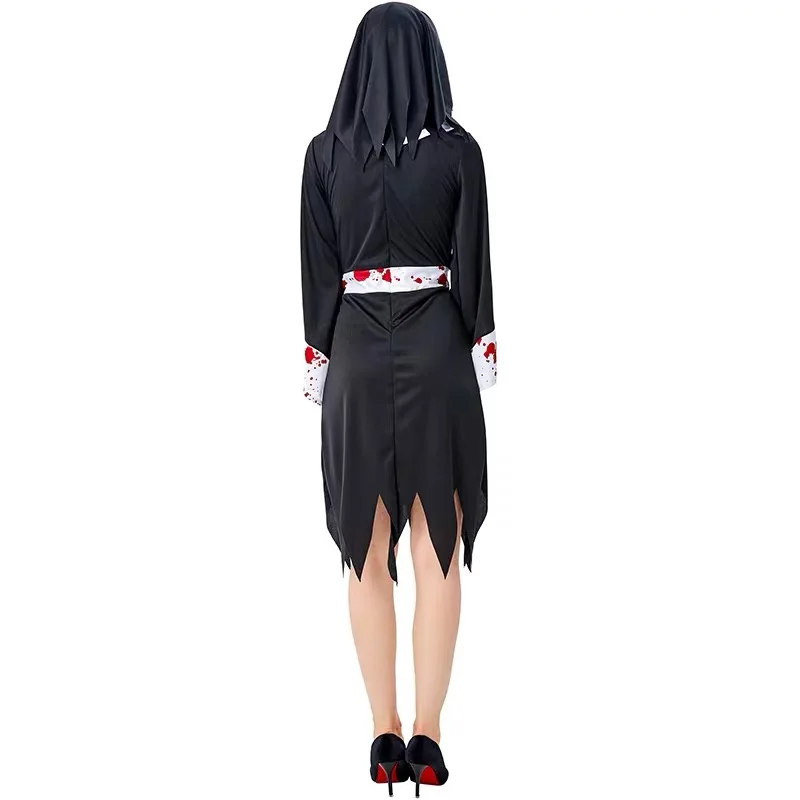 

Bloody Women Halloween Nun Costumes Female Sister Mother Cosplay Purim Carnival Masquerade Nightclub Scary Role play party dress