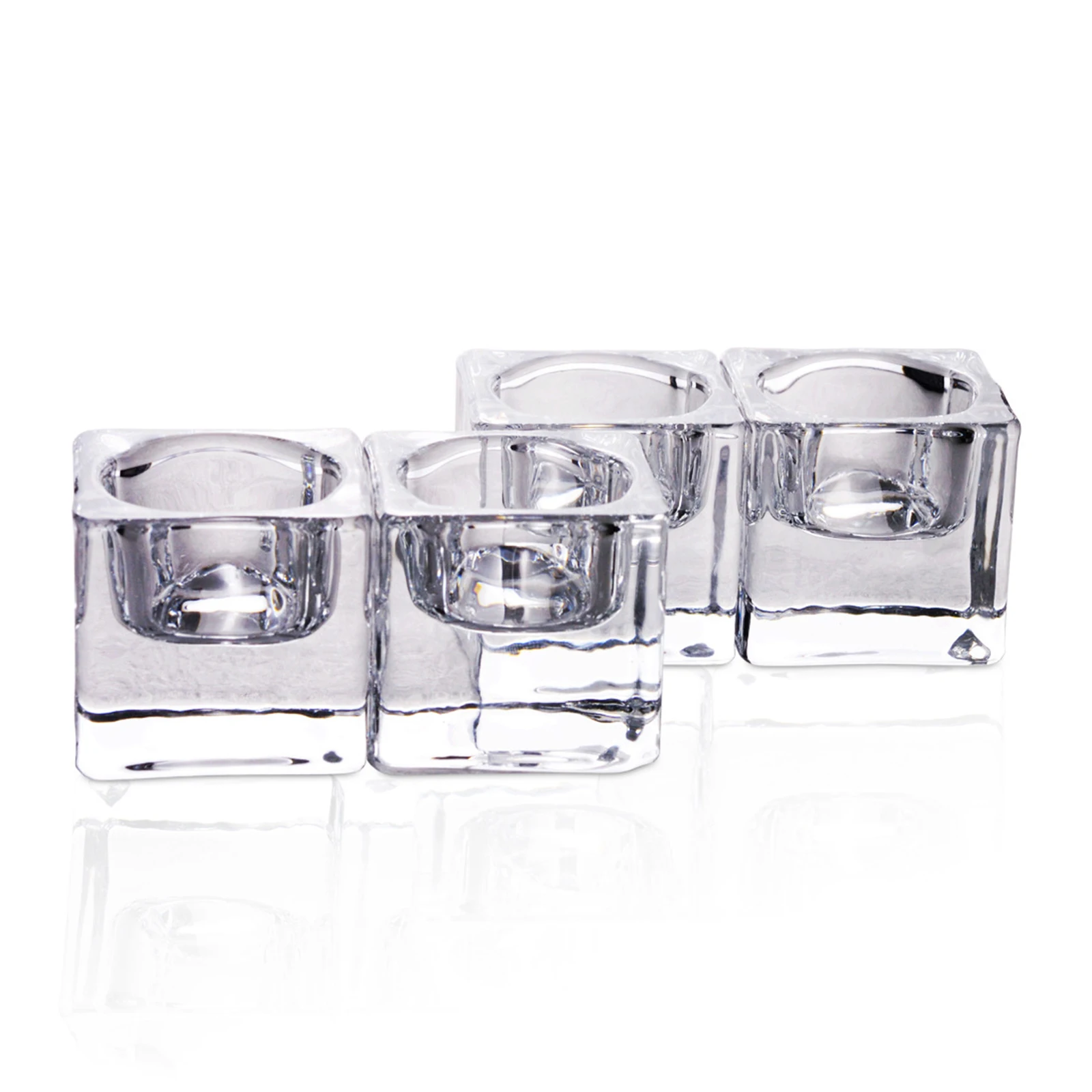 2 шт. прозрачный Стекло подсвечник с украшением в виде кристаллов Tealight