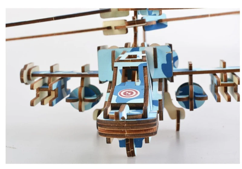 

DIY 3D Wooden Helicopter Puzzle Game Children Kids Military Toy Model Puzzles Kits Educational Hobbies Gift