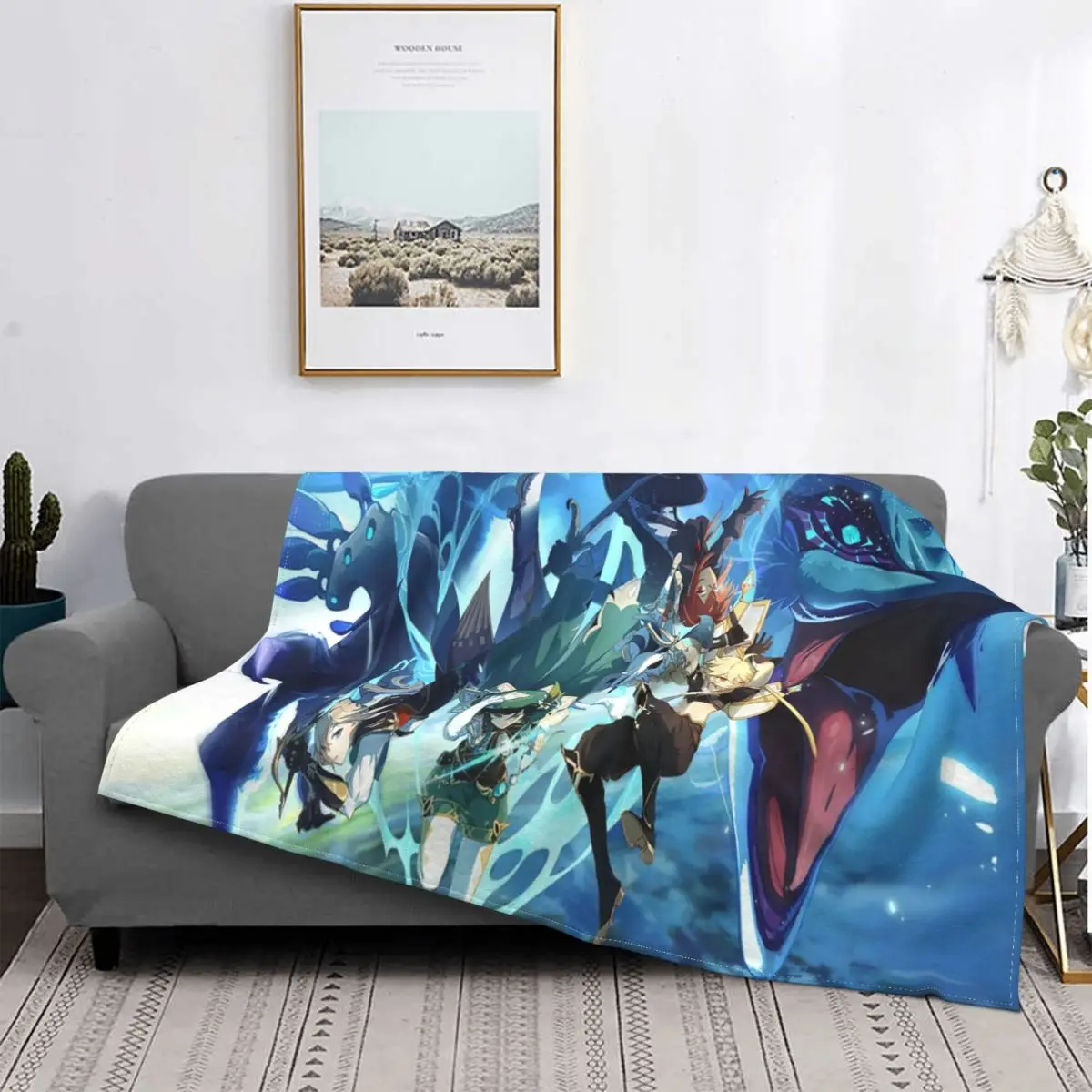 

Genshin Impact The Best Online Open-World Game Blankets Flannel Textile Electronic Games Throw Blanket for Home Travel Bedspread