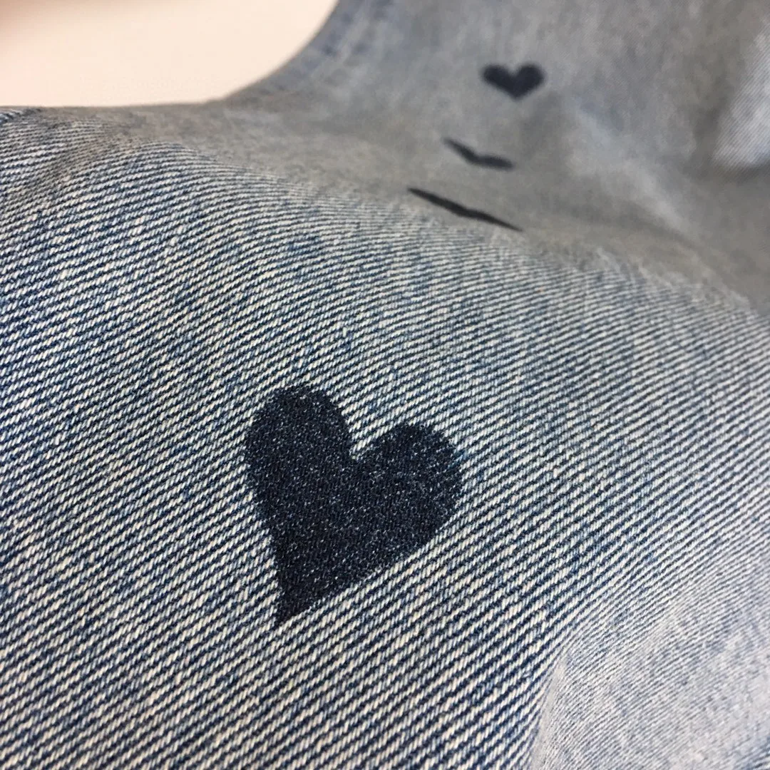 

High Quality Luxury Summer and Spring Women New Love Print High-rise Wide-leg High Street Jeans Pants