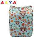 Карманный подгузник ALVABABY, многоразовый новый подгузник с принтом для младенцев 3-15 кг с 1 вставкой для подгузника