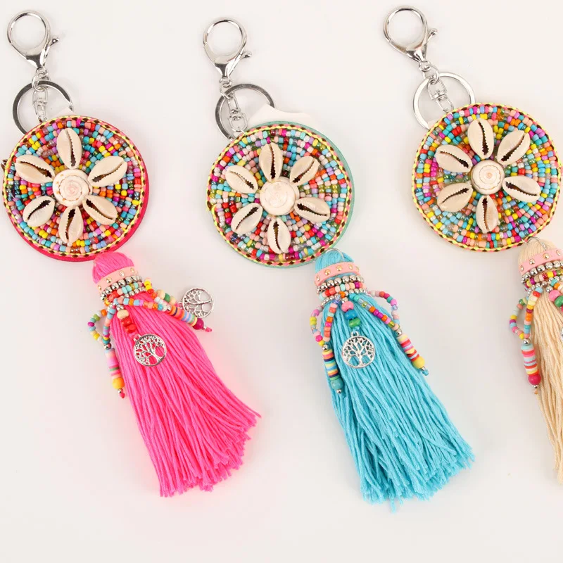 

Богемный брелок с кисточкой цвета ракушки сумка Шарм автомобильный брелок дверь для ключей для женщин Подарки отцу кулон ювелирные изделия...