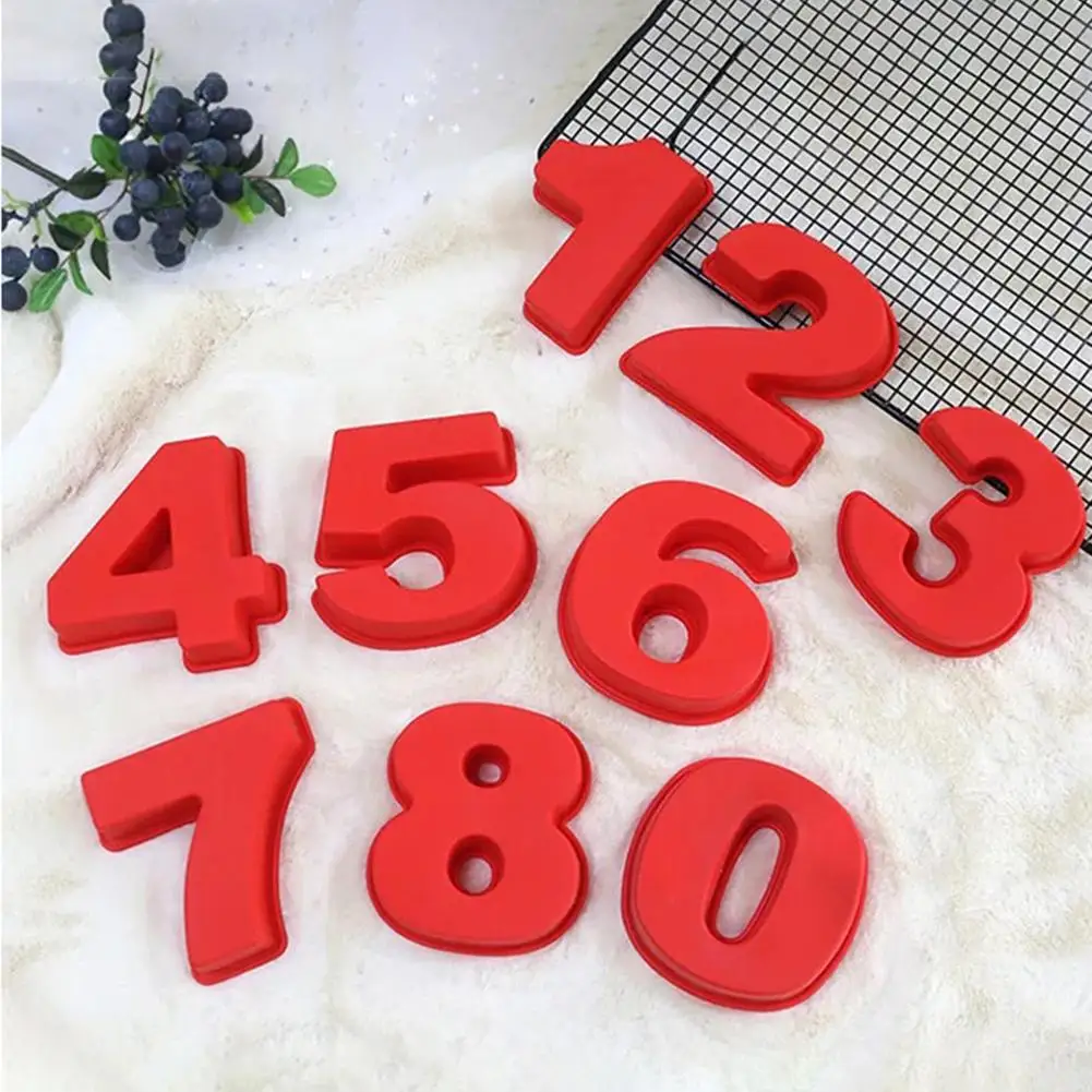 

1 Set Digital Baking Mold Silicone 0-8 Number Cake Chocolates Mold Kitchen Decorating Tools For Wedding Birthday Anniversary