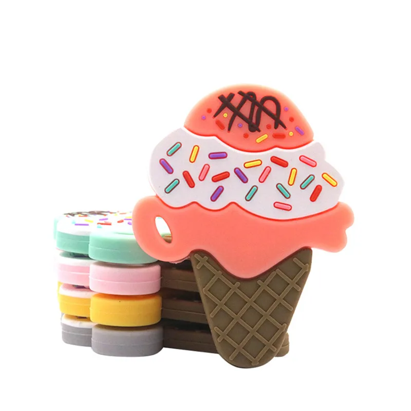 1 шт. силиконовый Прорезыватель для зубов в виде мороженого 5 цветов|Детские