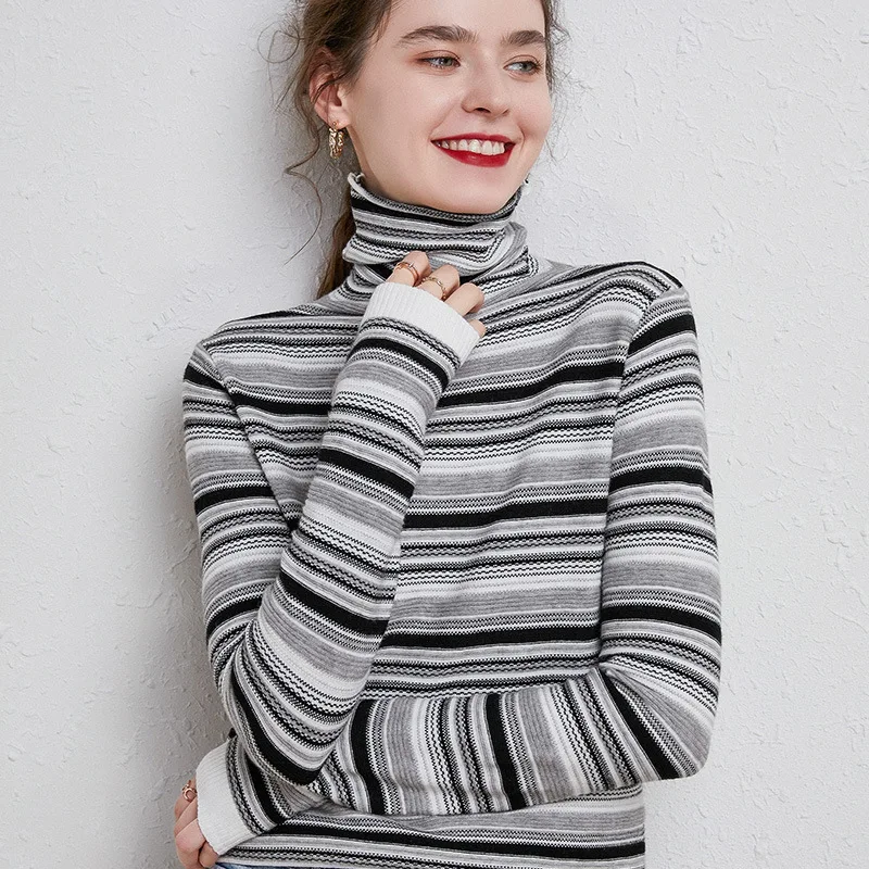 

Sweater Woman 2020 new autumn and winter long sleeves with a slim bottom blouse half turtleneck sweater MT002-MT003