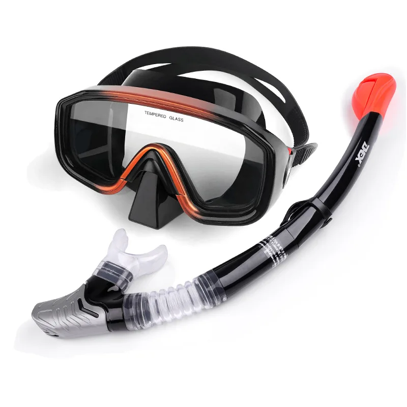

New High Quality 1 Set Anti-fog Scuba Diving Swimming Goggles Mirror Underwater Easy Breath Dry Snorkel Tube