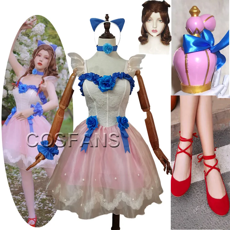 Game Identity V Cosplay Costumes Survivor Perfumer Vera Nair Cosplay Costume The Red Shoes Skin Uniforms Halloween wig shoes