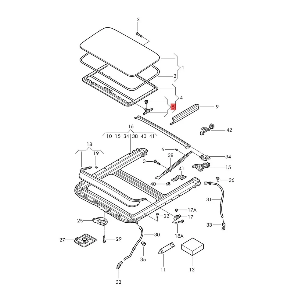 

4 Pcs 4B0877165 For Passat Golf MK Bora Magotan A3 A4 A6 RS4 Superb Seat Car Shade Sunroof Hardtop Slider Clip 4B0 877 165