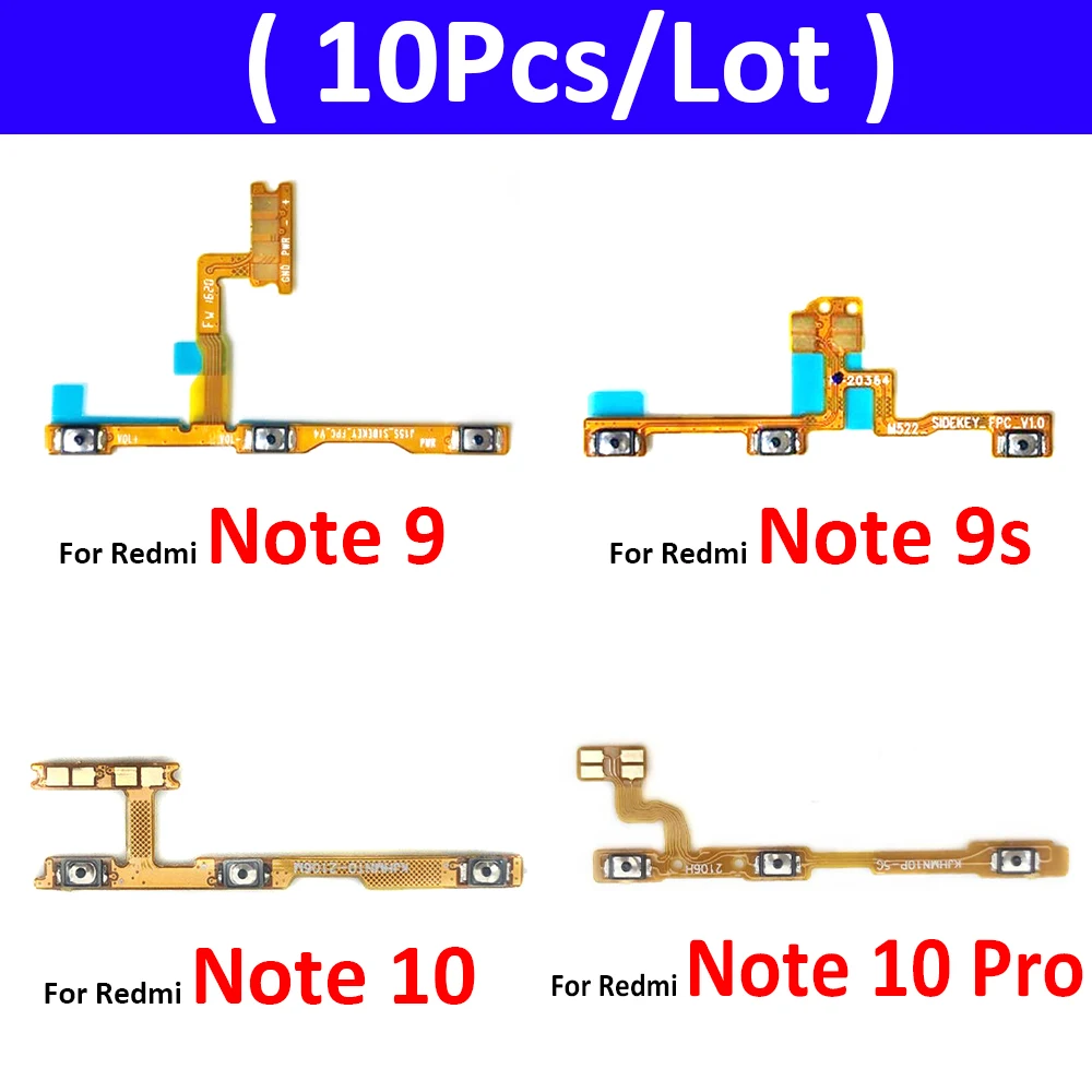 10 шт. запасные части для Xiaomi Redmi Note 9 9s Pro кнопка включения и выключения питания